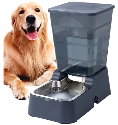 Immagine prodotto di Distributore automatico di cibo e acqua - 5 l - Grigio scuro - Per cani e gatti