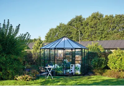 Produktbild von Gewächshaus Halls Atrium Glas 3 mm 375 x 375 cm schwarz