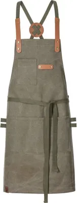 Immagine prodotto di Exner 28514 | Grembiule in tela con etichetta decorativa Larghezza: 70 cm Lunghezza: 80 cm - Colore: Olive - Dimensioni: 80 x 70 cm