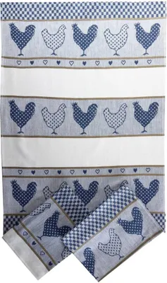 Produktbild von Extra saugfähiges Handtuch 50x70 cm Hühner blau 3 Stk.