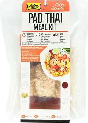 Produktbild von [ 200g ] LOBO Pad Thai Kochset | Reisnudeln + Sauce + Erdnüsse | Cooking Kit