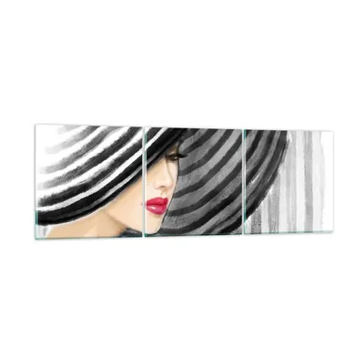 Produktbild von Bilder auf glas - frau stil mode - 120x40cm - Glasbilder - Wandbilder - Kunstdruck - zum Aufhängen bereit - Wanddekoration aus Glas - Glas Bilder - Wandbild auf Glas - 3 Teile - GCA120x40-3926