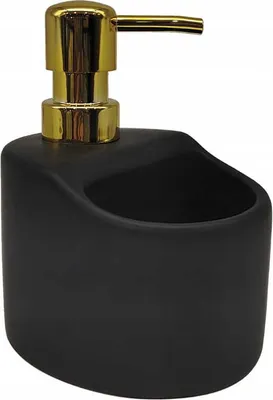 Image de Distributeur de liquide vaisselle en céramique 330 ml noir-doré