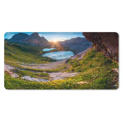 Produktbild von MuchoWow® Schreibtischunterlage Alpen - See - Sonne 60x40 cm - XXL Mauspad - Großes Mauspad