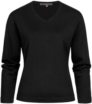 Produktbild von Greiff STRICK Damen Strickpullover Langarm V-Neck Regular Schwarz L