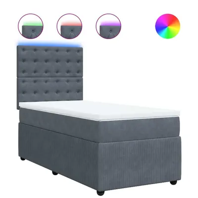 Produktbild von Boxspringbett mit Matratze Dunkelgrau 80x200 cm Samt