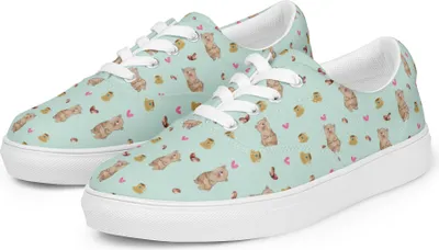 Produktbild von Mr. & Mrs. Panda Segeltuchschuhe Bär Kaffee Größe 35 1/2 - Türkis - Geschenk, Herz Muster, Sneaker Damen, Turnschuhe, Stoffschuhe, Sportschuhe, Stoffsneaker, Kaffeebohne