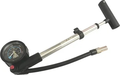 Produktbild von Fahrradpumpe mit Manometer - Aluminium - Silber
