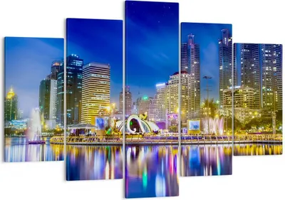 Produktbild von Bild auf Leinwand - Leinwandbild - Asien bangkok gebäude stadt - 150x100cm - Wand Bild - Wanddeko - Leinwanddruck - Bilder - Kunstdruck - Wanddekoration - Leinwand bilder - Wandkunst - EA150x100-2447