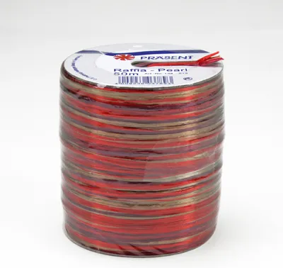 Produktbild von C.E. Pattberg Geschenkband Raffia glänzend rot/gold