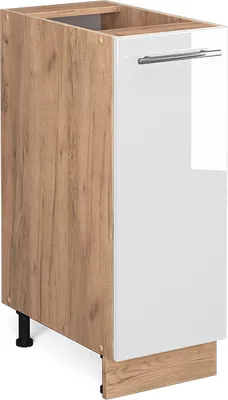 Produktbild von Apothekerschrank Vicco Fame-Line Weiß Hochglanz 30 cm ohne Arbeitsplatte, Model 38417