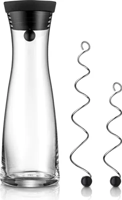 Produktbild von WMF Wasserkaraffe 1,0 l schwarz Basic mit 2 Fruchtspießen