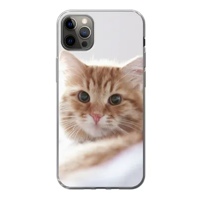 Produktbild von MuchoWow® Handyhülle Schutzhülle Hülle für iPhone 13 Pro Max Katze - Rot - Bett - Mädchen - Kinder - Jungen Silikon Softcase Handy Hülle - Mobiltelefon