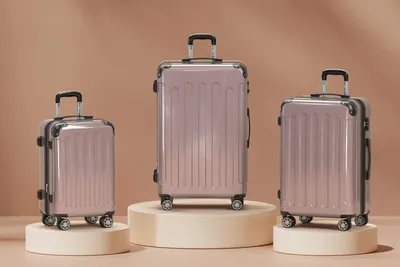 Produktbild von TRVLMORE Kofferset - 3-teilig - 45L Handgepäck + 75L und 115L Aufgabegepäck - TSA-Schloss - Leichtgewicht - Reisekoffer Set - Roségold