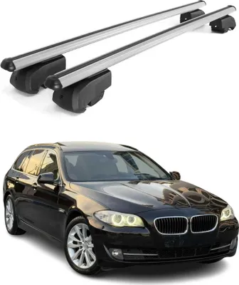 Image de Barres de toit transversales pour BMW Série 5 F11 Break 2009-2017 Alu Gris