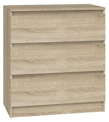 Produktbild von Topeshop M3 SONOMA, Eiche, 3 Schublade(n), Partikelbord, Einfarbig, Modern, Partikelbord