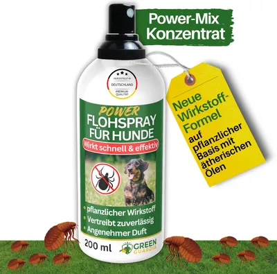Produktbild von Floh Abwehrspray Power-Konzentrat 200 ml  – Natürliches Flohmittel Hund, Flohspray, Flohspray Umgebungsspray - Für Fell, Hundebett, Decke & Umgebung