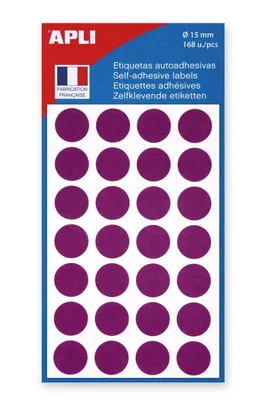 Produktbild von APLI Markierungspunkte Durchmesser: 15 mm rund violett 168 Stück