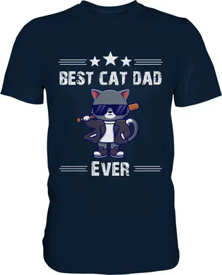 Produktbild von Bester Katzen Vater T-Shirt Lustige Katze Papa – Navy / XL