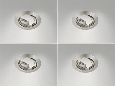 Produktbild von 4 Runde Einbaustrahler Decke schwenkbar Ø 3,8cm Nickel matt GU10 Deckenlampen