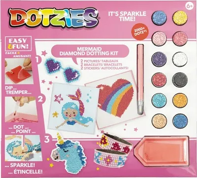 Zdjęcie produktu dla Diamond Dotz Diamond Art Kit, Zestaw artystyczny dla dzieci, Wielobarwny, 6 szt.