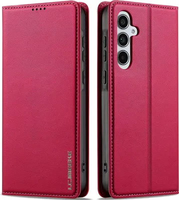 Immagine prodotto di Custodia magnetica in pelle flip per Samsung Galaxy A26 / A17 5G/4G, con slot per schede e funzione stand Rosso