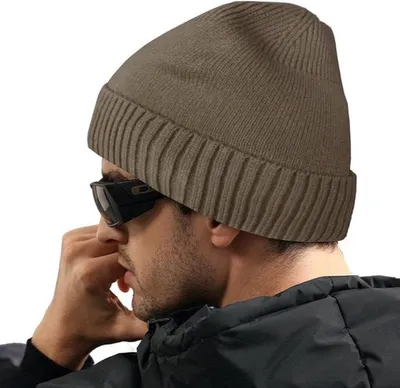 Dunne gestrickte Fleece-Wintermütze für Herren und Damen, thermische Beanie-Mütze für Skifahren und Outdoor-Aktivitäten