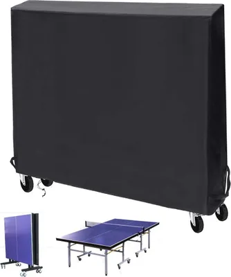 Produktbild von Tischtennis-Abdeckung für den Innen- und Au?enbereich, strapazierf?hig, wasserdicht, 165 x 70 cm, schwarz, Premium-Oxford-Gewebe für Schutz bei jedem Wetter