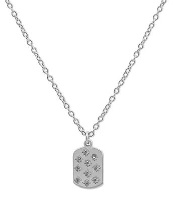 Produktbild von CO88 Collection – 8CN-26454 – Gliederkette mit Anhänger mit Zirkonia-Steinen – 2 mm – 40 + 5 cm – silberfarben