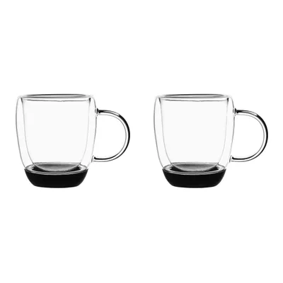 Produktbild von Thermogläser Doppelwandig 2er SET Kaffeegläser Teegläser Schwarz GARET 330 ml