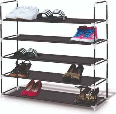 Produktbild von LifeGoods Schuhregal - Schuhschrank - Für 20 bis 30 Paar Schuhe - 5 Verstellbare Ebenen - Schuh Aufbewahrungssystem - Kunststoff - Schwarz