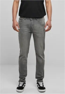 Produktbild von Urban Classics - Herren STRETCH DENIM Straight Fit Jeans MIDGREY W30