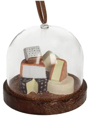 Imagen del producto de Adorno navideño con forma de campana de queso, color marrón, 7 cm