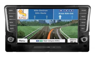 Produktbild von ESX VNS810 VW-G7-DAB Moniceiver mit Navigationssystem, 20,32 cm (8 Zoll) Display, Touchscreen, Realansicht, MP3-Wiedergabe, DVD-Player, iPod/iPhone-Steuerung, USB, Bluetooth