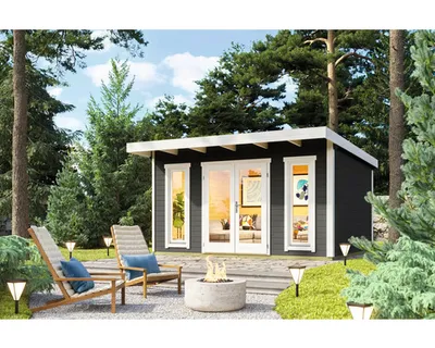 Produktbild von Gartenhaus Outdoor Life Sicily 1 inkl. Fußboden 430 x 440 cm carbongrau