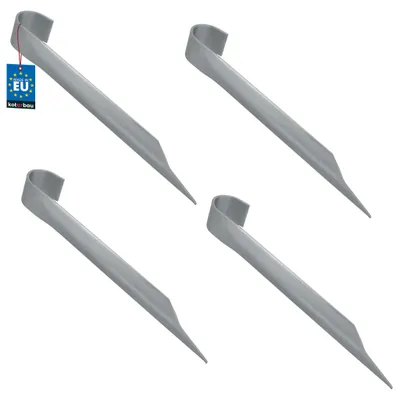 Produktbild von KOTARBAU® 4er Set Bodenanker für Trampolin - 350 mm - Heringe für Gartentrampolin - Erdanker zum Einschlagen - Zeltheringe - Schwerlastanker - Erdhaken aus verzinktem Stahl - Silber