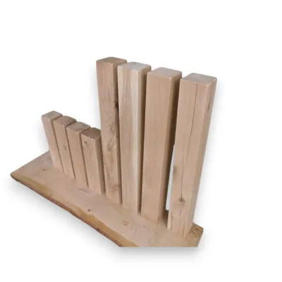 Produktbild von Gerade Holzbeine aus massiver Eiche 8x8x71cm im rustikalen Stil, Holzbalken, Baumstamm, Holzblock