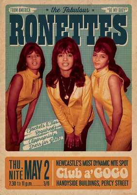 Zdjęcie produktu dla The Ronettes - Plakat promocyjny "Club A GO GO" - 59x84 cm