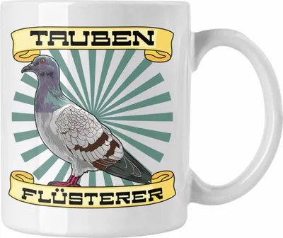 Produktbild von Trendation - Tauben Geschenkidee Taubenflüsterer Tasse mit Spruch für Taubenbesitzer Geschenk Taubenzüchter (Weiß)