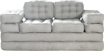 Produktbild von Modulares ausklappbares Sofa aus grauem Stoff DILAKO