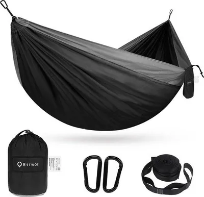 Image de Hamac d'extérieur - Hamac-tente de voyage ultraléger - Capacité de charge de 300 kg, respirant, en nylon parachute à séchage rapide