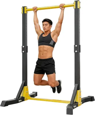 Produktbild von Klimmzugstation, freistehend, Klimmzugturm mit 11 Höhenstufen, Trainingsgerät für Zuhause, Fitnessgeräte