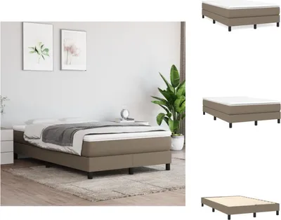 Obrázok produktu pre vidaXL Box spring bed taupe 120x200 cm fabric - Postele a rámy postelí