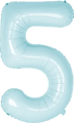Produktbild von Oblique Unique Folien Luftballon mit Zahl 5 für Kinder Geburtstag Junge Jungen Jubiläum Party Deko Ballon hellblau