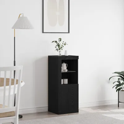 Produktbild von Möbel Sideboard mit LED-Leuchten Schwarz Eiche 41x37x100 cm - Kommoden 863041