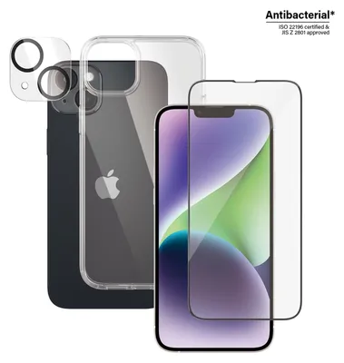 Produktbild von PanzerGlass ® 3-in-1 Set iPhone 14 Plus, Apple, Apple - iPhone 14 Plus, Trockene Anwendung, Kratzresistent, Schockresistent, Transparent, 1 Stück(e)
