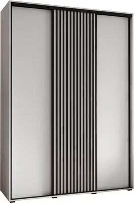 Produktbild von MEBLE KRYSPOL Sapporo 1 Schrank mit 3 Schiebetüren  - 205,2x170x45 cm - Weiß Weiß Schwarz