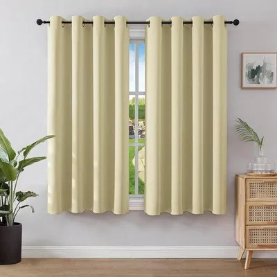 Zdjęcie produktu dla Rolety zaciemniające – izolacja termiczna – 2 sztuki – beżowe – 137 x 117 cm