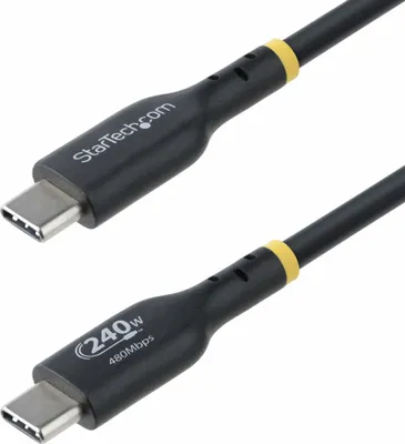 Immagine prodotto di StarTech.com Cavo di Ricarica USB-C da 3m, cavo USB-C  USB-IF, 240W PD EPR, cavo trasferimento dati USB 2.0 Tipo-C per laptop, rivestimento in TPE, M/M