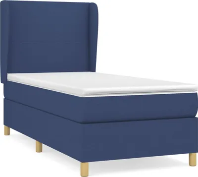 Obrázek produktu pro vidaXL Postel Boxspring s matrací Modrá 90x200 cm Látka